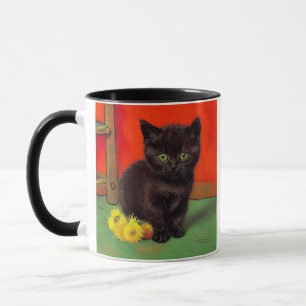 Van Gogh Style Black Cat Tasse