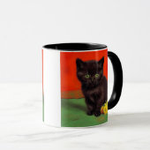 Van Gogh Style Black Cat Tasse (VorderseiteRechts)