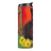 Van Gogh Style Black Cat Thermosbecher (Nach links gedreht)