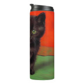 Van Gogh Style Black Cat Thermosbecher (Nach rechts gedreht)