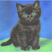 Van Gogh Style Black Kitten Aufkleber (Vorderseite)