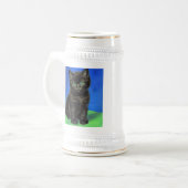 Van Gogh Style Black Kitten Bierglas (Vorderseite Links)