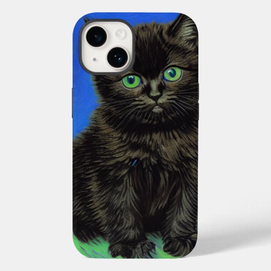 Van Gogh Style Black Kitten Case-Mate iPhone Hülle (Rückseite)