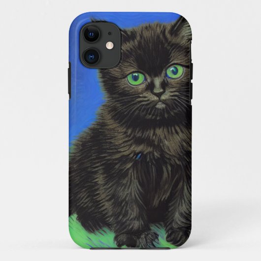 Van Gogh Style Black Kitten Case-Mate iPhone Hülle (Rückseite)