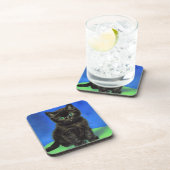 Van Gogh Style Black Kitten Getränkeuntersetzer (Rechte Seite)