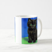 Van Gogh Style Black Kitten Kaffeetasse (VorderseiteRechts)