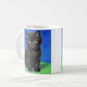 Van Gogh Style Black Kitten Kaffeetasse (Vorderseite Links)