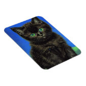 Van Gogh Style Black Kitten Magnet (Rechte Seite)