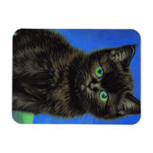 Van Gogh Style Black Kitten Magnet (Horizontal)