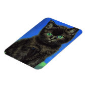 Van Gogh Style Black Kitten Magnet (Linke Seite)