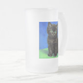 Van Gogh Style Black Kitten Mattglas Bierglas (VorderseiteRechts)