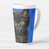 Van Gogh Style Black Kitten Milchtasse (Rechte Ecke)
