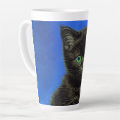 Van Gogh Style Black Kitten Milchtasse (Linke Ecke)