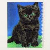 Van Gogh Style Black Kitten Planer (Rückseite)