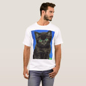 Van Gogh Style Black Kitten T-Shirt (Vorne ganz)
