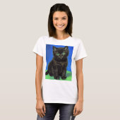 Van Gogh Style Black Kitten T-Shirt (Vorne ganz)