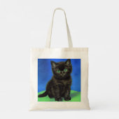 Van Gogh Style Black Kitten Tragetasche (Rückseite)