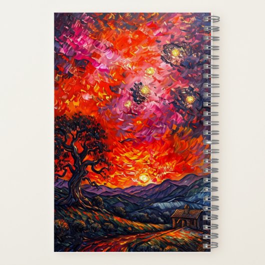 Van Gogh Style Campfire Notizblock (Rückseite)