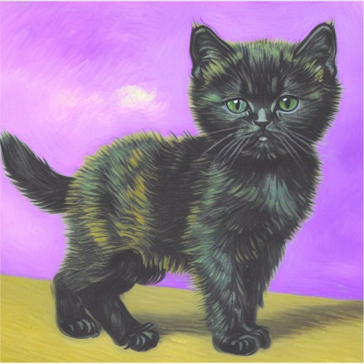 Van Gogh Style Cat Aufkleber (Vorderseite)