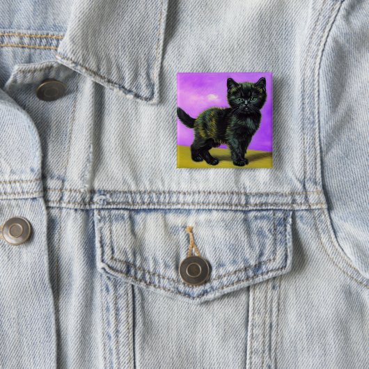 Van Gogh Style Cat Button (Beispiel)