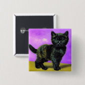 Van Gogh Style Cat Button (Vorne & Hinten)