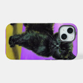 Van Gogh Style Cat iPhone 15 Hülle (Rückseite (Horizontal))