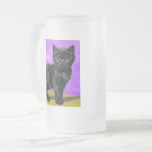 Van Gogh Style Cat Mattglas Bierglas (Vorderseite Links)