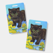 Van Gogh Style Cat mit Sonnenblumen Ausweis (Vorder- & Rückseite)