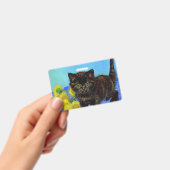 Van Gogh Style Cat mit Sonnenblumen Ausweis (Handheld)