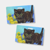 Van Gogh Style Cat mit Sonnenblumen Ausweis (Vorder- & Rückseite)