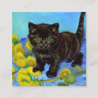 Van Gogh Style Cat mit Sonnenblumen