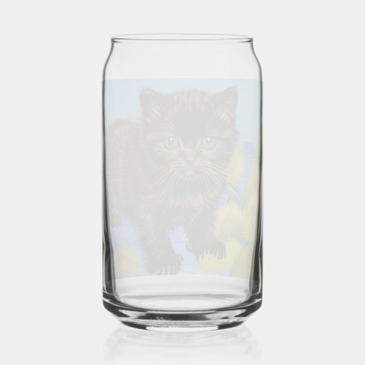 Van Gogh Style Cat mit Sonnenblumen Dosenglas (Rückseite)