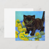 Van Gogh Style Cat mit Sonnenblumen Einladung (Vorne/Hinten)
