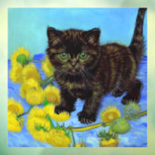 Van Gogh Style Cat mit Sonnenblumen Fensteraufkleber (Blatt 3)