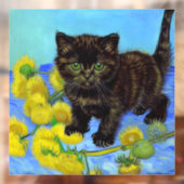 Van Gogh Style Cat mit Sonnenblumen Fensteraufkleber (Blatt 2)