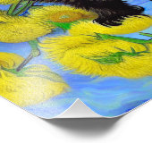 Van Gogh Style Cat mit Sonnenblumen Fotodruck (Ecke)