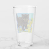 Van Gogh Style Cat mit Sonnenblumen Glas (Rückseite)