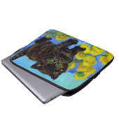 Van Gogh Style Cat mit Sonnenblumen Laptopschutzhülle (Vorne Knopf)