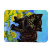 Van Gogh Style Cat mit Sonnenblumen Magnet (Horizontal)