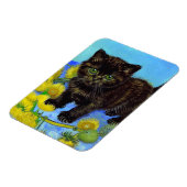 Van Gogh Style Cat mit Sonnenblumen Magnet (Linke Seite)