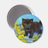 Van Gogh Style Cat mit Sonnenblumen Magnet (Vorderseite/Rückseite)