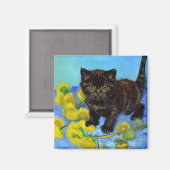 Van Gogh Style Cat mit Sonnenblumen Magnet (Vorderseite/Rückseite)