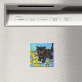 Van Gogh Style Cat mit Sonnenblumen Magnet (In Situ (Geschirrspüler))