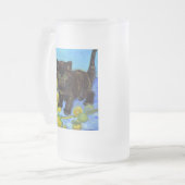 Van Gogh Style Cat mit Sonnenblumen Mattglas Bierglas (Vorderseite Links)