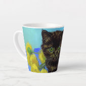 Van Gogh Style Cat mit Sonnenblumen Milchtasse (Linke Ecke)