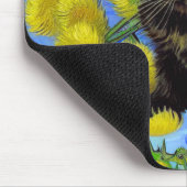 Van Gogh Style Cat mit Sonnenblumen Mousepad (Ecke)