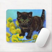 Van Gogh Style Cat mit Sonnenblumen Mousepad (Mit Mouse)