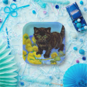 Van Gogh Style Cat mit Sonnenblumen Pappteller (Party)