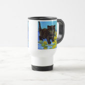 Van Gogh Style Cat mit Sonnenblumen Reisebecher (VorderseiteRechts)