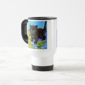 Van Gogh Style Cat mit Sonnenblumen Reisebecher (Vorderseite Links)